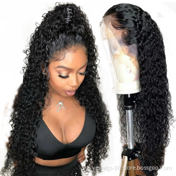 Unprocessed Brazilian Human Hair Full Lace Wig OEM Vendors Water Wave Virgin Cuticle Aligned Full Swiss Lace 100% Human Hair Wig